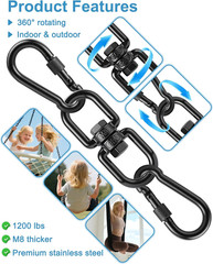 Swing Swivel, Heavy Duty 304-Stainless Steel Swivel Ring, Double Ended Eye Hook