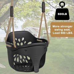 Heavy Duty High Back Full Bucket Toddler Swing Seat, Black Bucket Swing