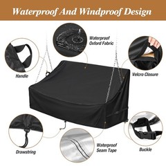 Porch Swing Seat Cover, Waterproof Swing Covers for Outdoor Patio Swings & Ga…