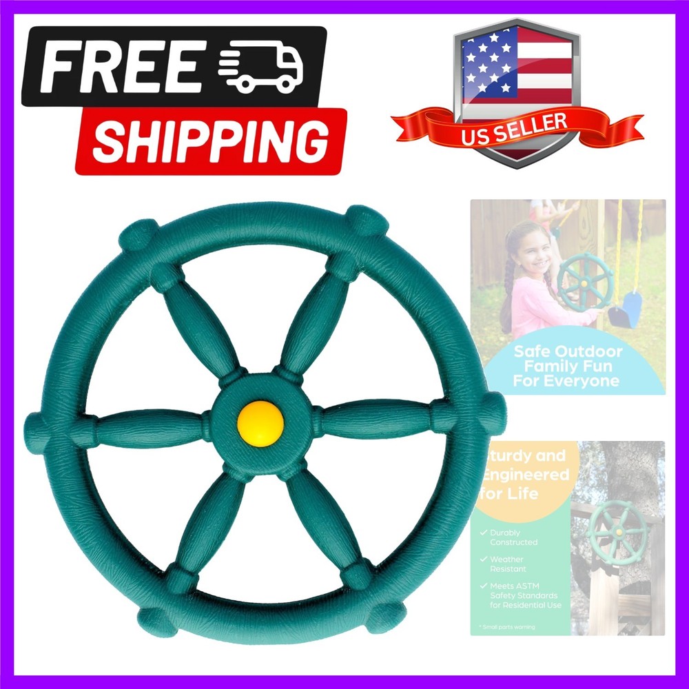 Playground Accessories – Pirate Ship Wheel for Kids Outdoor Playhouse, Treeho…