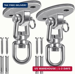 SELEWARE Ceiling Swing Mount Stainless Steel Swing Hangers Free Swivel Swing Hoo