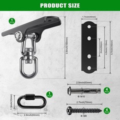 360° Swivel Swing Ceiling Mount – 1000 LBS Capacity for Hammocks, Punching Bags