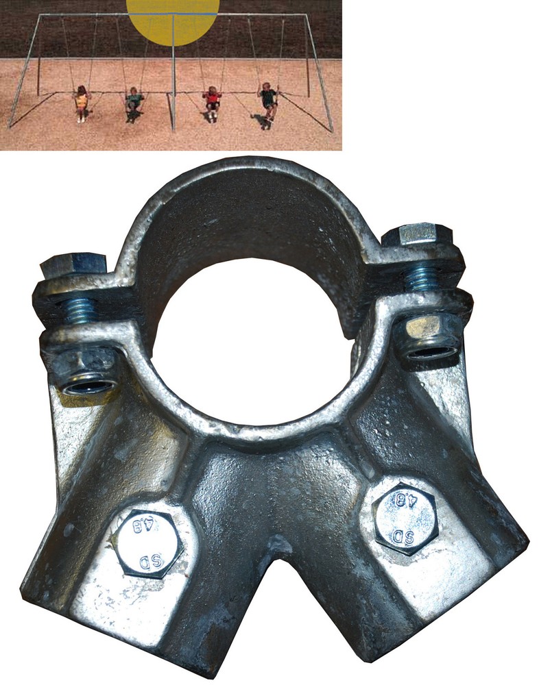Pipe Swing Set frame Hanger 2 3/8″ Pipe Swing Frame Center Playground Hardware 1