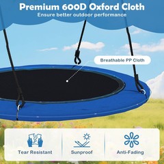 40″ Saucer Tree Swing 660 LBS for Kids Adults Outdoor w/LED Lights Black Blue