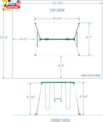 Backyard Discovery Big Brutus Galvanized Steel Swing Set Kit with Classic A-Fram