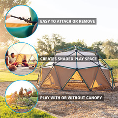 KIDS OUTDOOR CLIMBER DOME w/Inner Tent 5 Ft. X 10 Ft. Steel Green and Brown