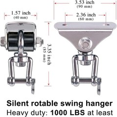 Anti-Squeaking Swing Hanger Stainless Steel Set Hook Ceiling Mount Bracket