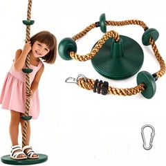 Teekyooly Rope Swing for Tree, Climbing Rope for Kids for Outside with Green