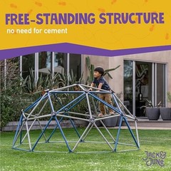 Free-Standing Powder-Coated, UV Resistant Steel Jungle Gym Climber, Blue