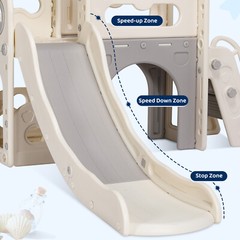 Kids Slide Toddler Slide Climber Playset W/ Basketball Outdoor Indoor Playground