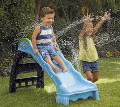 Little Tikes 2-in-1 Outdoor-Indoor Wet or Dry Slide with Easy Storage, Blue, Age