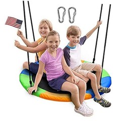 40 Inch Saucer Tree Swing, Large Rope Swing with Children Swing Multicolor