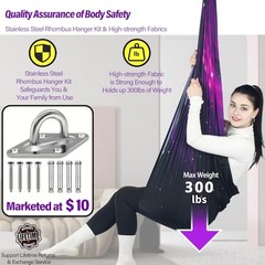 Sensory Swing for Kids Holds up to 300lbs Indoor & Outdoor Therapy Space Purple