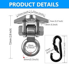 2-Pack Heavy Duty Swing Hanger Bracket, 1000 lbs Capacity, 304 3 holes-2Pack