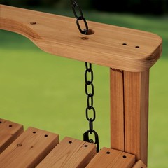 55″ Cedar Wood Farmhouse Outdoor Porch Swing Bench with Two-Person Seating, D…
