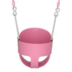 Pink Toddler Swing Full Bucket Seat With Coated Chains For Ages 2 To 4