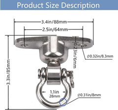 Antirust Swing Hanger Heavy Duty 360°+180°Rotation 1500LB Capacity Wood Playgrou