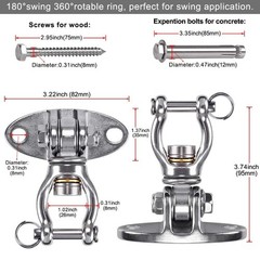 Silent Bearing Swivel Swing Hanger Stainless Steel Swing Hook Ceiling Mount S…