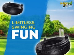 SWING SET STUFF DELUXE ROTOMOLDED TIRE BLACK tree house fort accessory seat 0089