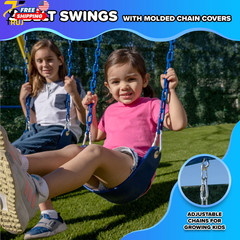 Triple Swing Metal Swing Set Saucer Swing 3 Adjustable Swings Lifetime Warrant
