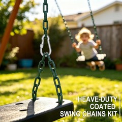 2 Pack Heavy Duty Porch Swing Hanging Chain Kit, Fully Plastic-Coated Steel C…