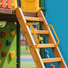 17’’ Orange Playground Handles Indoor Kids Monkey Bars Ladders 2Pcs