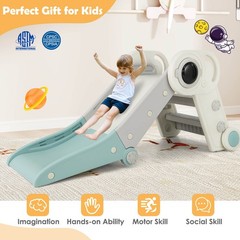 Folding Freestanding Toddler Slide for Toddlers Age 18+ Months w/ Climber Indoor