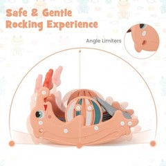 3 x 1 Kids Slide Rocking Horse Set Convertible Toddler Slide w/ Basketball Hoop