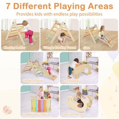 7-in-1 Indoor Climbing Toys for Toddlers w/ Reversible Ramp Sea Lion Rocker