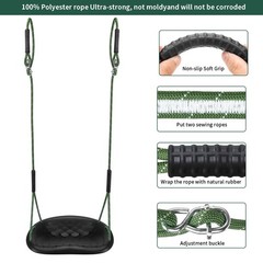 550LBS Heavy-Duty Outdoor Tree Swing for Adults/Kids w/ Adjustable Ropes, Black