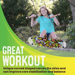 Treeskate Skateboard Tree Swing, Outdoor Stand up Surf Swing, Kids Outdoor Play