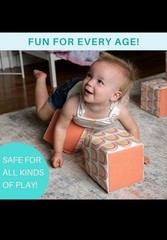JumpOff Jo 12 Pc Soft Foam Blocks Playset Rainbow Montessori Sensory 6″ Cubes