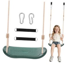 Weatherproof Kids Swing Seat,264lbs Heavy Duty Tree Swing with Ergonomic Green