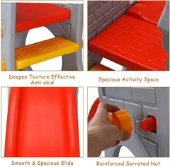5-in-1 Toddler Slide, Indoor & Outdoor Playground Set with Basketball Hoop, T…