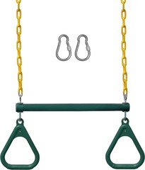 Outdoor Playground Upgrade: 18″ Trapeze Bar with 48″ Chain & Safety Carabiners