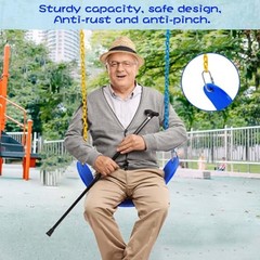 Swing Seat Replacement, Soft EVA Swing Seat with 2 PCS Locking Buckles, Blue