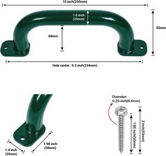 10 Inch 4 Pieces Outdoor Playground Accessories Handles Metal Green –