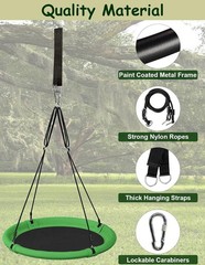 24 Inch Saucer Tree Swing Set for Kids & Adults, Adjustable Swing Sets for Backy