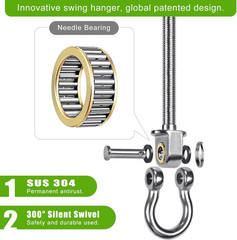 Swing Hangers with Bearing – 4 Pack Stainless Steel 304 Hardware Hooks for Wood