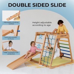 Costway 8-in-1 Jungle Gym Playset, Wooden Climber Play Set
