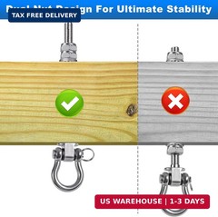 6Pcs Heavy Duty Swing Hangers with Bearings Swing Hooks for Wood & Metal Beams S