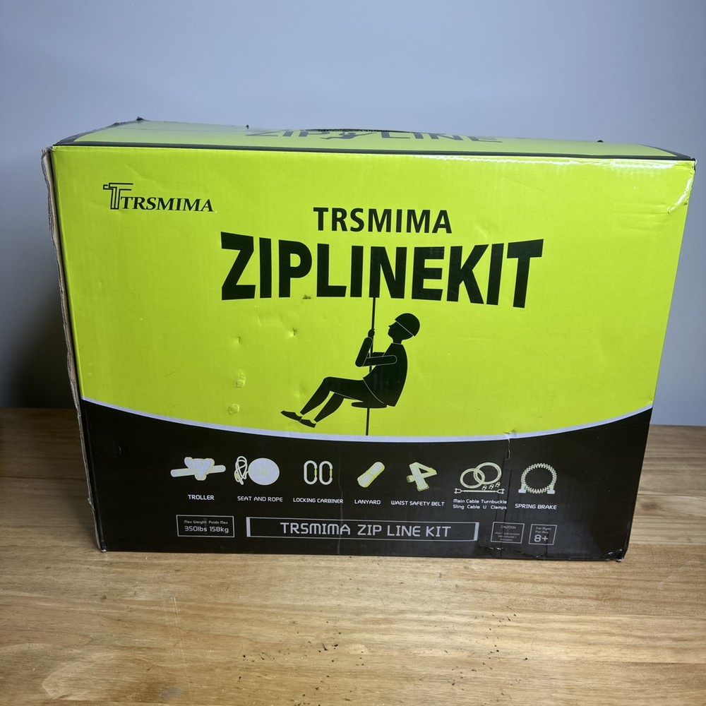 TT TRSMIMA 100 ft /120 ft /150 ft/180ft Zip Line Kit for Kids | Open Box