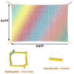 Playground Safety Net 6.5′ x 9.8′, Double Layers Climbing Cargo Net for Kids,…