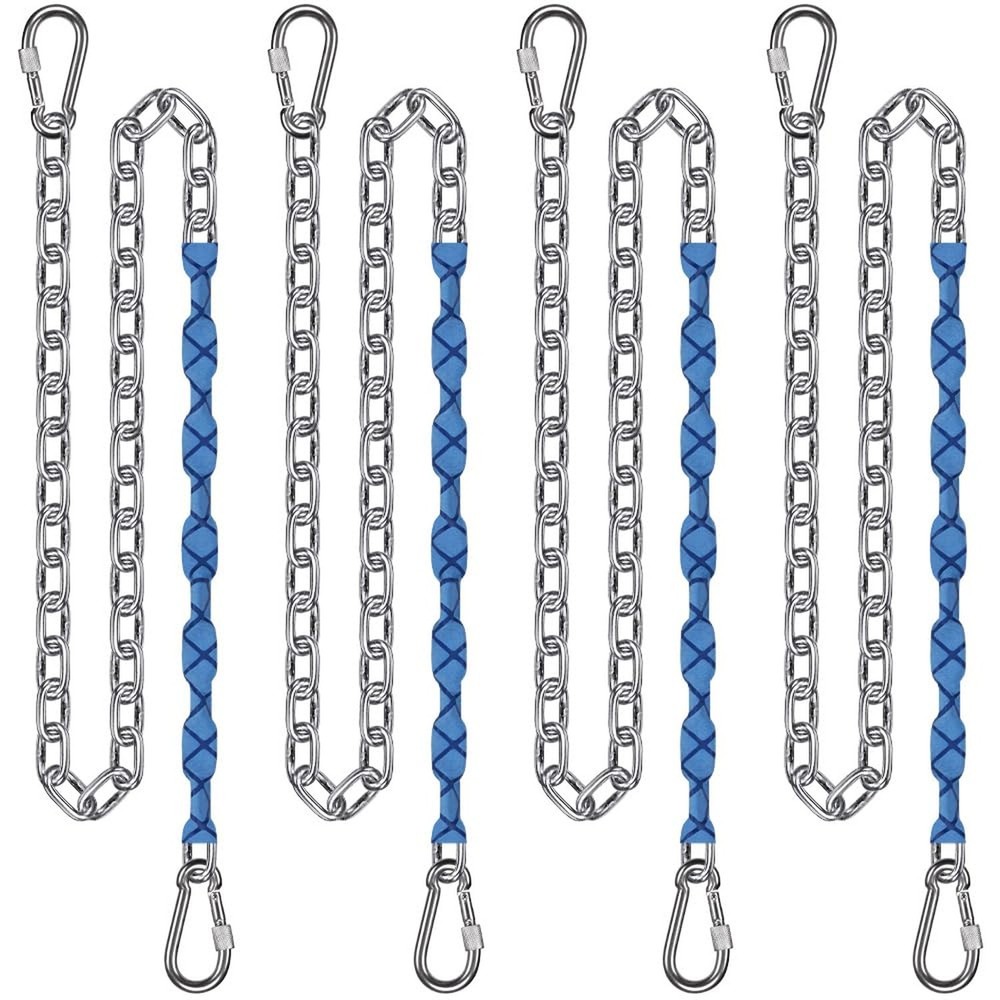 BeneLabel 4Pcs 65″ Stainless Steel Swing Chains with Quick Connect Hooks 1000…