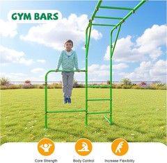 Outdoor Monkey Bars for Backyard with Gymnastics Bars, 400Lbs Heavy Duty Metal M