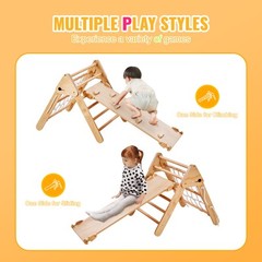 Pikler Triangle Set 4 in 1 Montessori Climbing Toys for Toddlers 1-3 Years