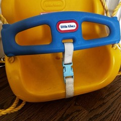 Little Tikes Vintage 1983 Toddler Swing Seat Yellow & Blue with Safety Belt