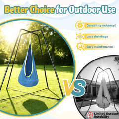 Heavy-Duty Sensory Swing with Stand – Indoor/Outdoor Hammock Chair, 350LBS Blue