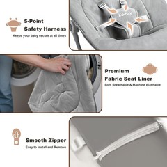 Zoicay Lightweight Baby Swing for Infant with 3 Modes & 5 Speeds, BT Enabled App