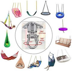 9M Stainless Steel Hanger with Smooth Swing Bearings, Heavy Large, Silver